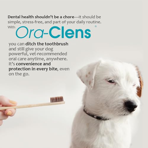 Ora-Clens poultry-flavored dog chew suggested for daily dental care.