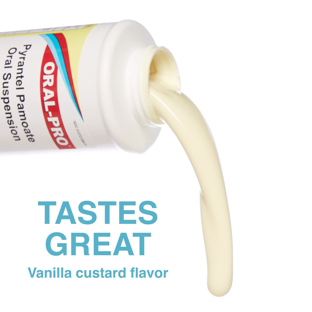 Oral-Pro Aurora vanilla-taste image emphasizes kid-friendly flavor during dosing.