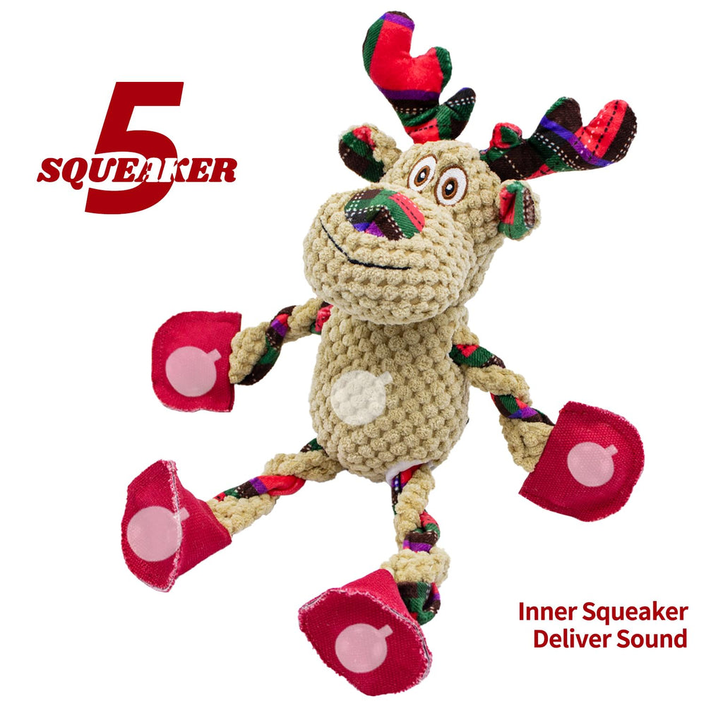 OraneeeO Christmas Elk Toy in action with fetch and tug