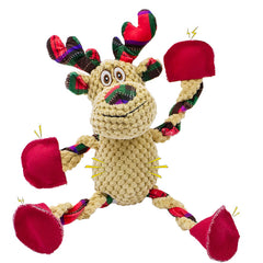 OraneeeO Christmas Elk Toy side view showing multi-squeaker play