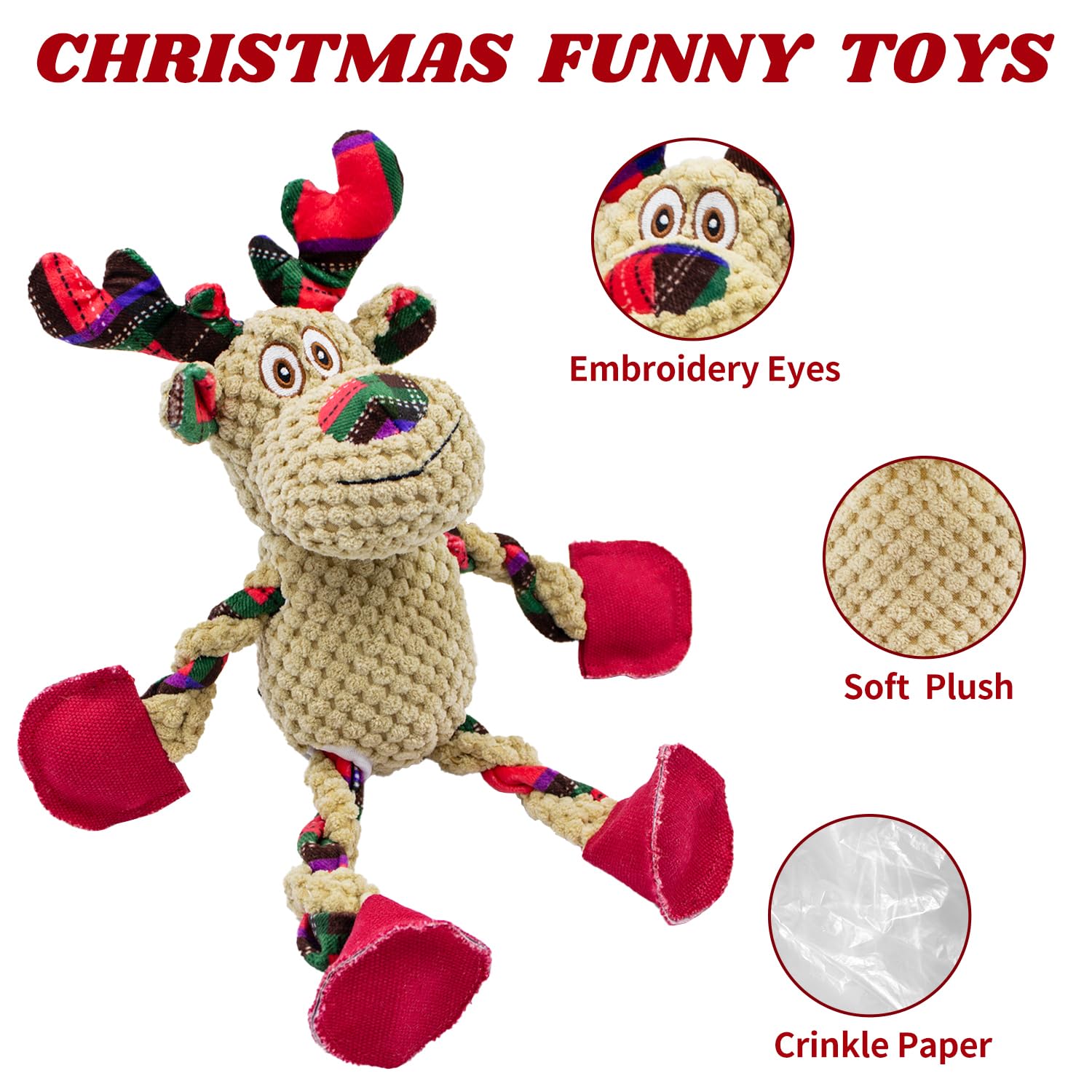 OraneeeO Christmas Elk Toy top view festive design