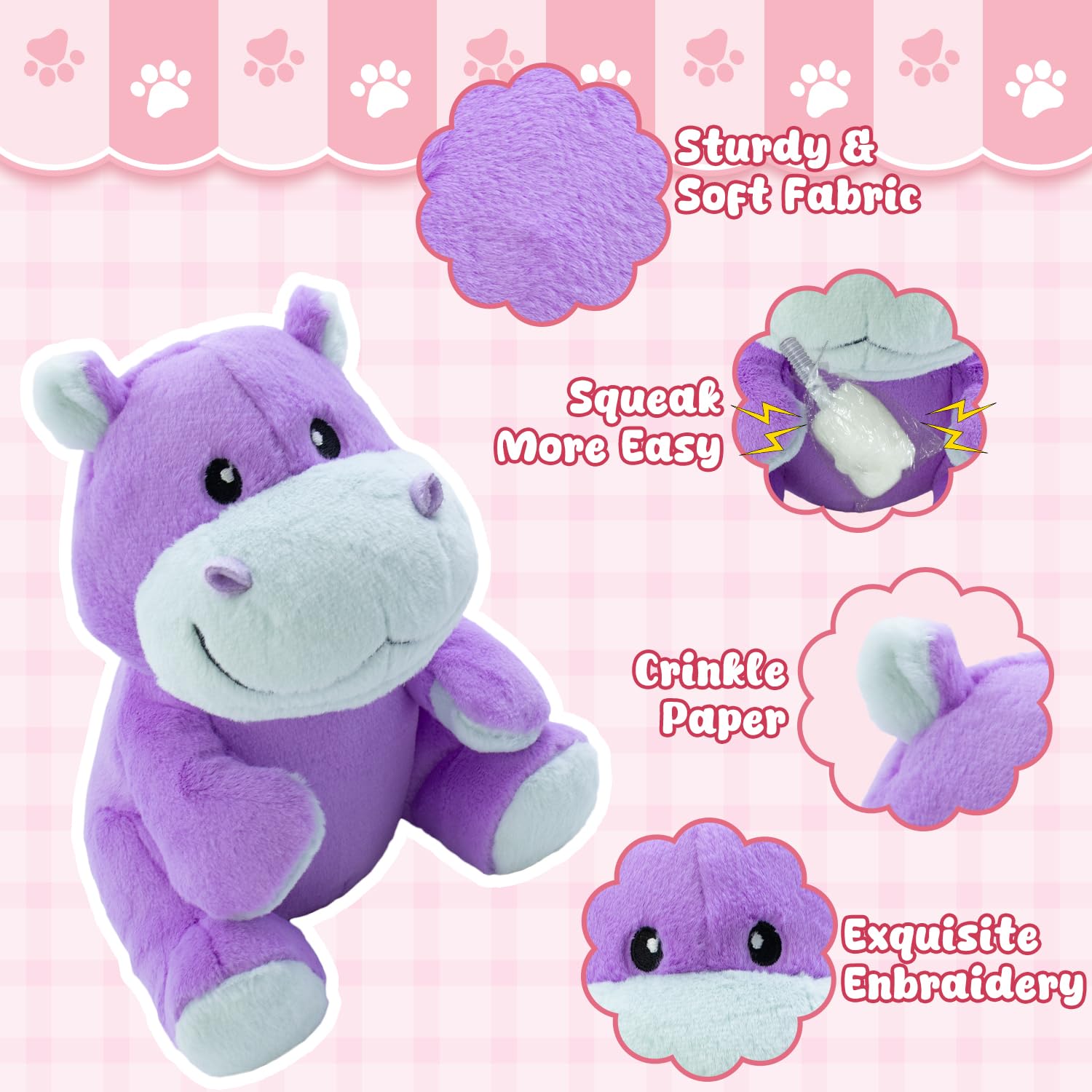 OraneeeO hippo-crinkle-sounds plush toy fosters engagement and anxiety relief.