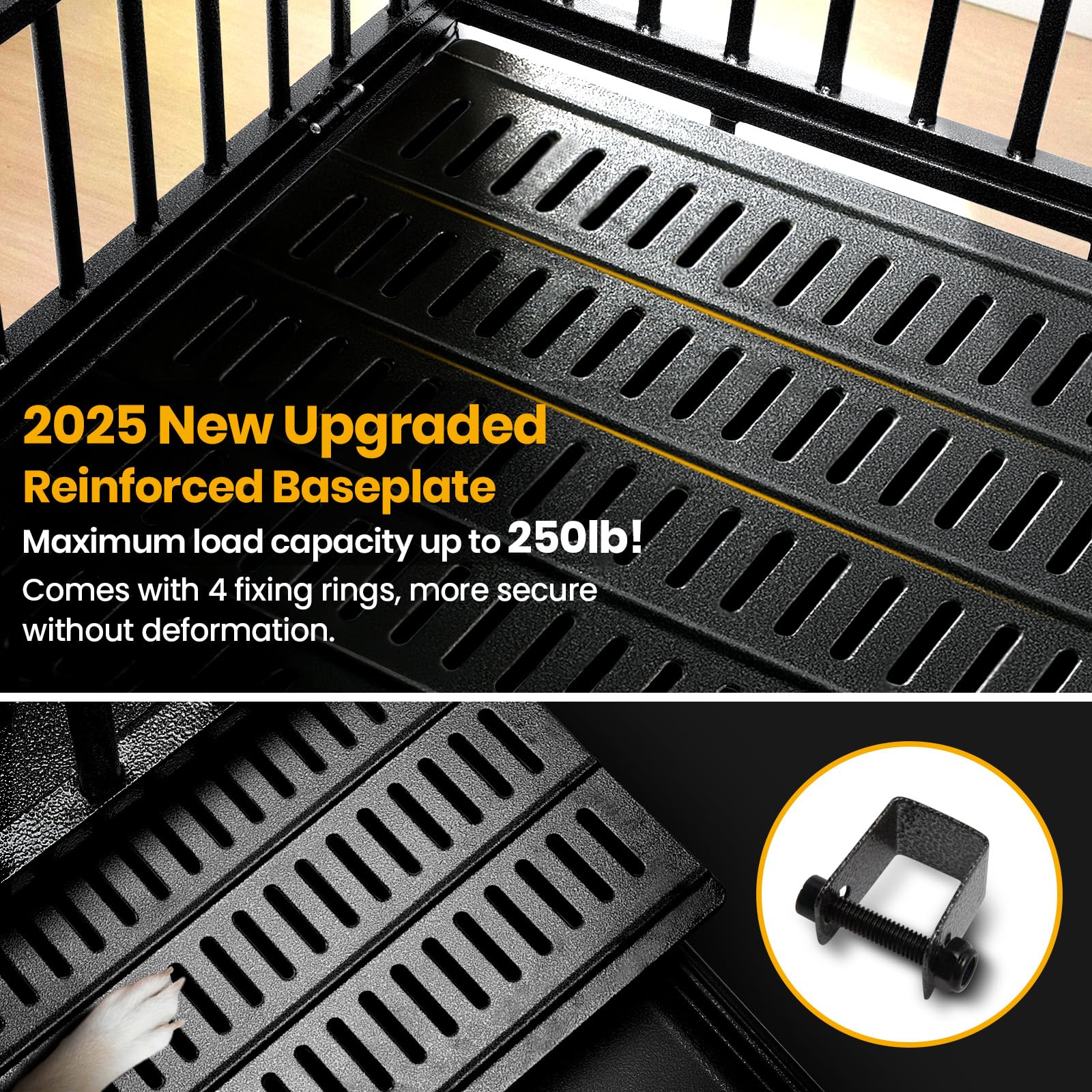 Oranland 48-inch crate side view highlights reinforced framing for long-lasting reliability.