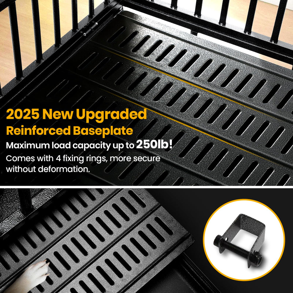 Oranland 48-inch crate side view highlights reinforced framing for long-lasting reliability.