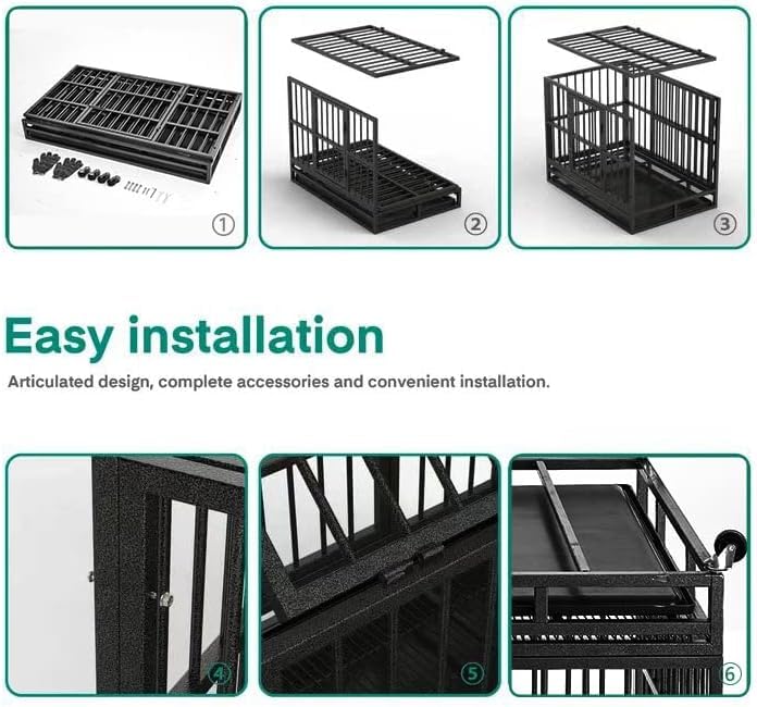 Oranland dog crate double-door design provides easy access for feeding and interaction.