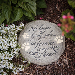 Orchid Valley cat memorial stone with paw print for heartfelt remembrance.