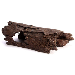 Orchid Valley hollow log open-ends highlight dual-entry shelter for fish and terrarium pets.