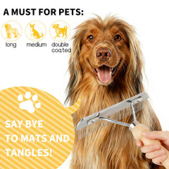 Ordermore large-dog grooming rake designed for medium and large breeds with long coats.