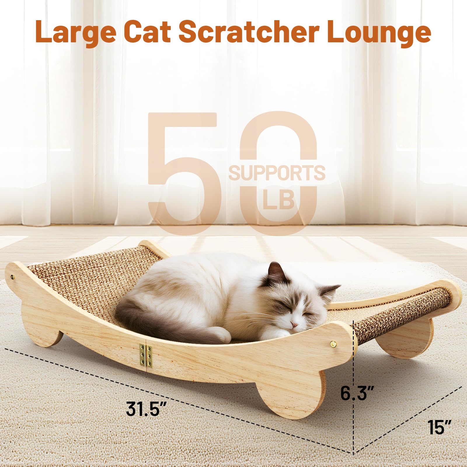 ORDORA cat scratch pad bed lounge with premium sisal for paws and naps