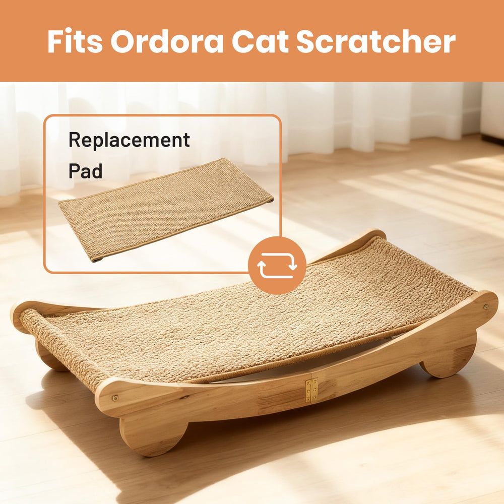 Ordora cat scratcher mat anti-slip bottom keeps it in place during energetic scratching sessions