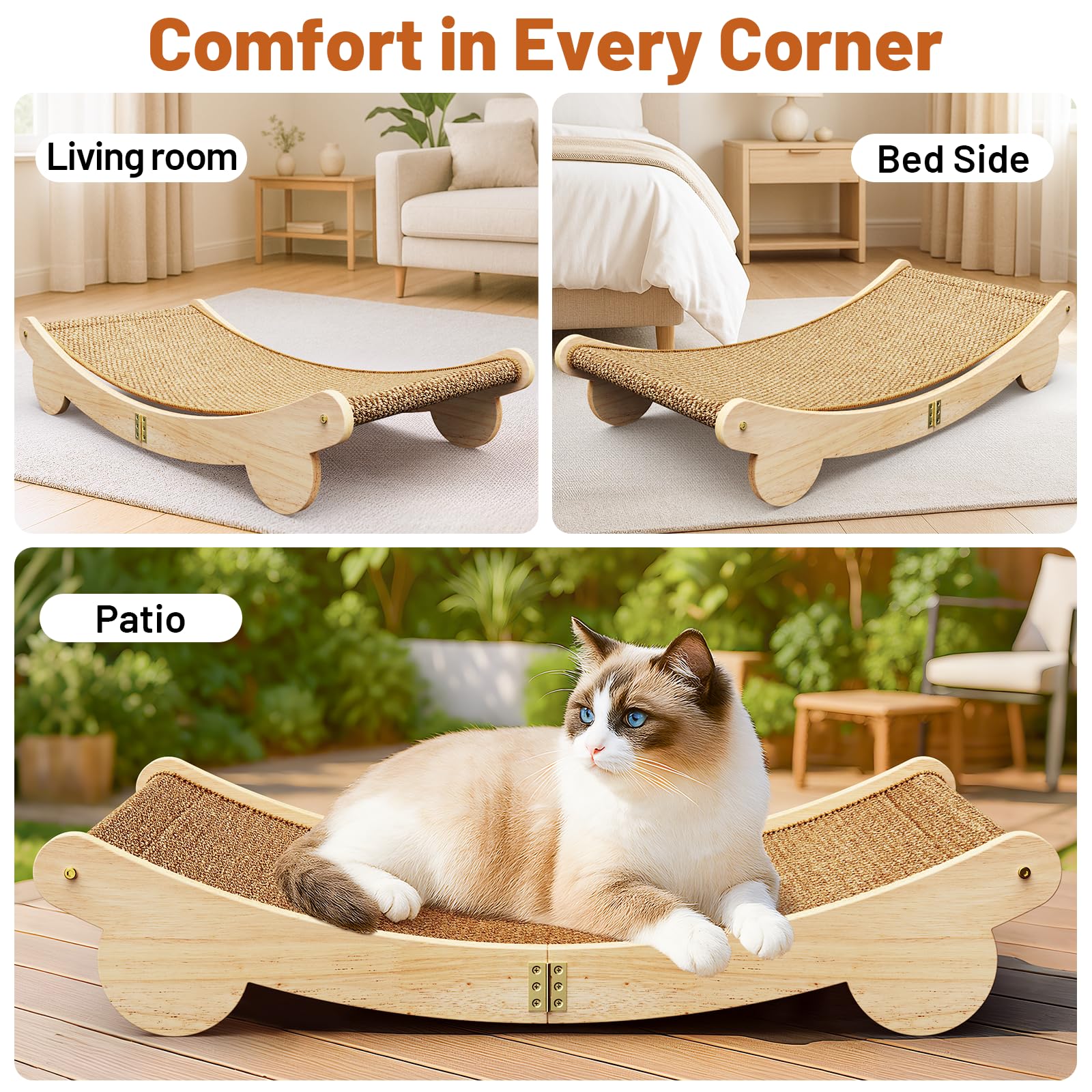 ORDORA spacious design for multi-cat households to share scratching and resting