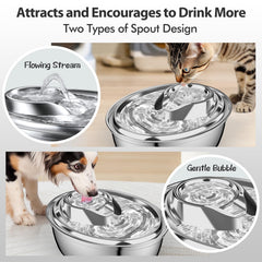 ORSDA cat water fountain filters included highlights maintenance-friendly filtration for clean water