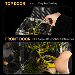 Orekemo terrarium twist-lock door and ventilation support secure, well-ventilated habitats