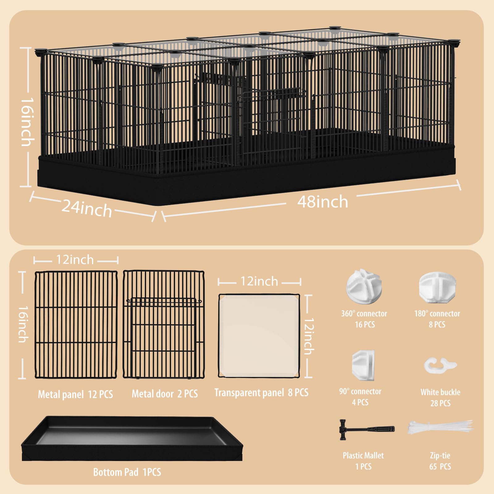 Orekemo cnc cage 0-5-inch mesh keeps small paws safe during play.