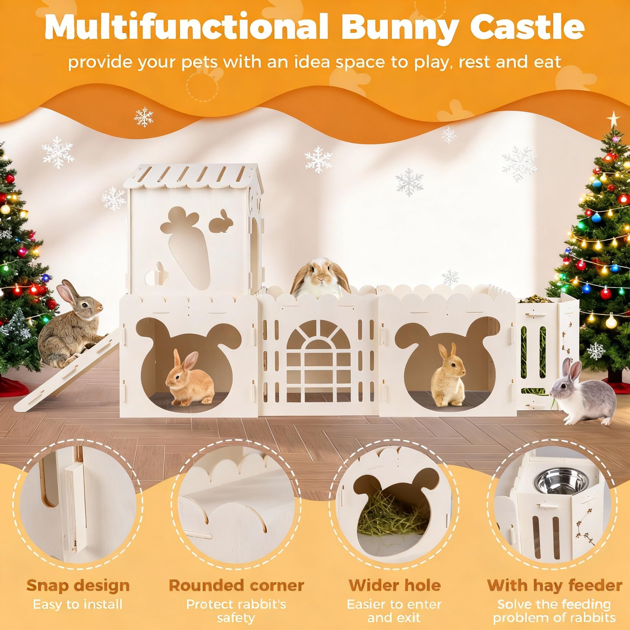orekemo rabbit cage stainless steel bowl detail supports mess-free mealtime in shared habitats.