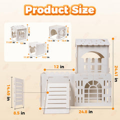 Orekemo rabbit house interior with three chambers supports exploration and cozy hideouts.