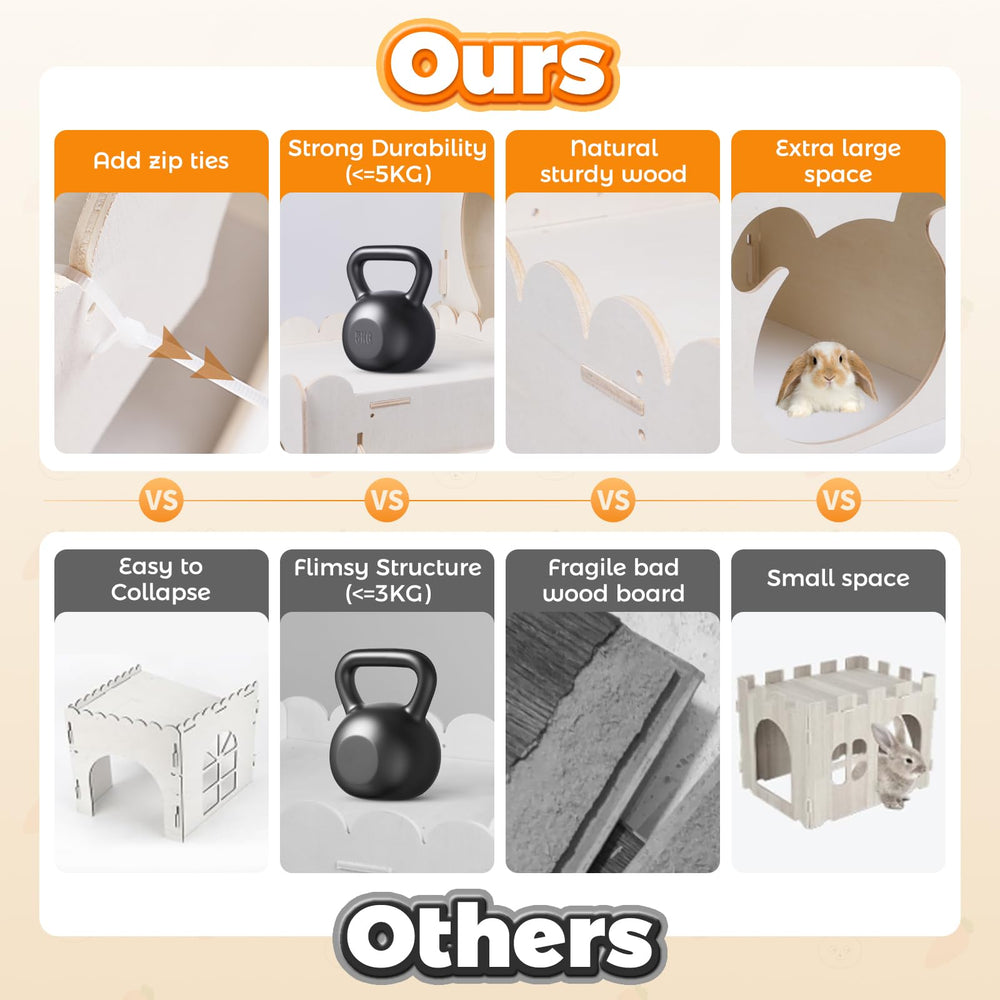Orekemo rabbit house portable design enables easy relocation and travel.