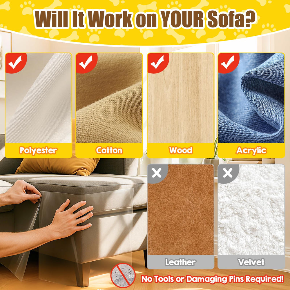 Orerered self-adhesive back image shows residue-free application on furniture.