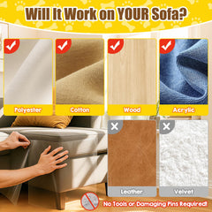 Orerered self-adhesive back image shows residue-free application on furniture.
