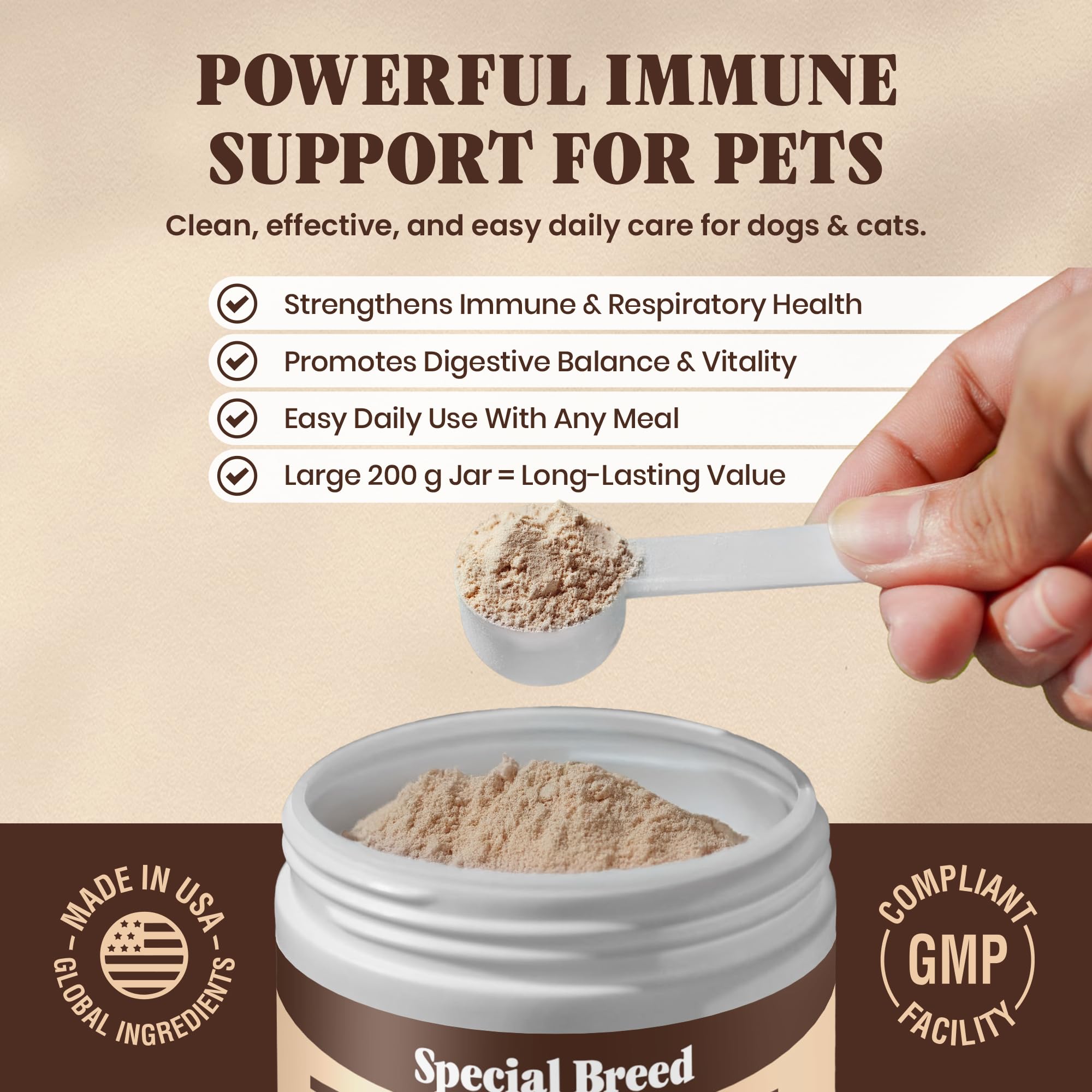 Organic Turkey Tail for Dogs packaging highlighting purity with no fillers