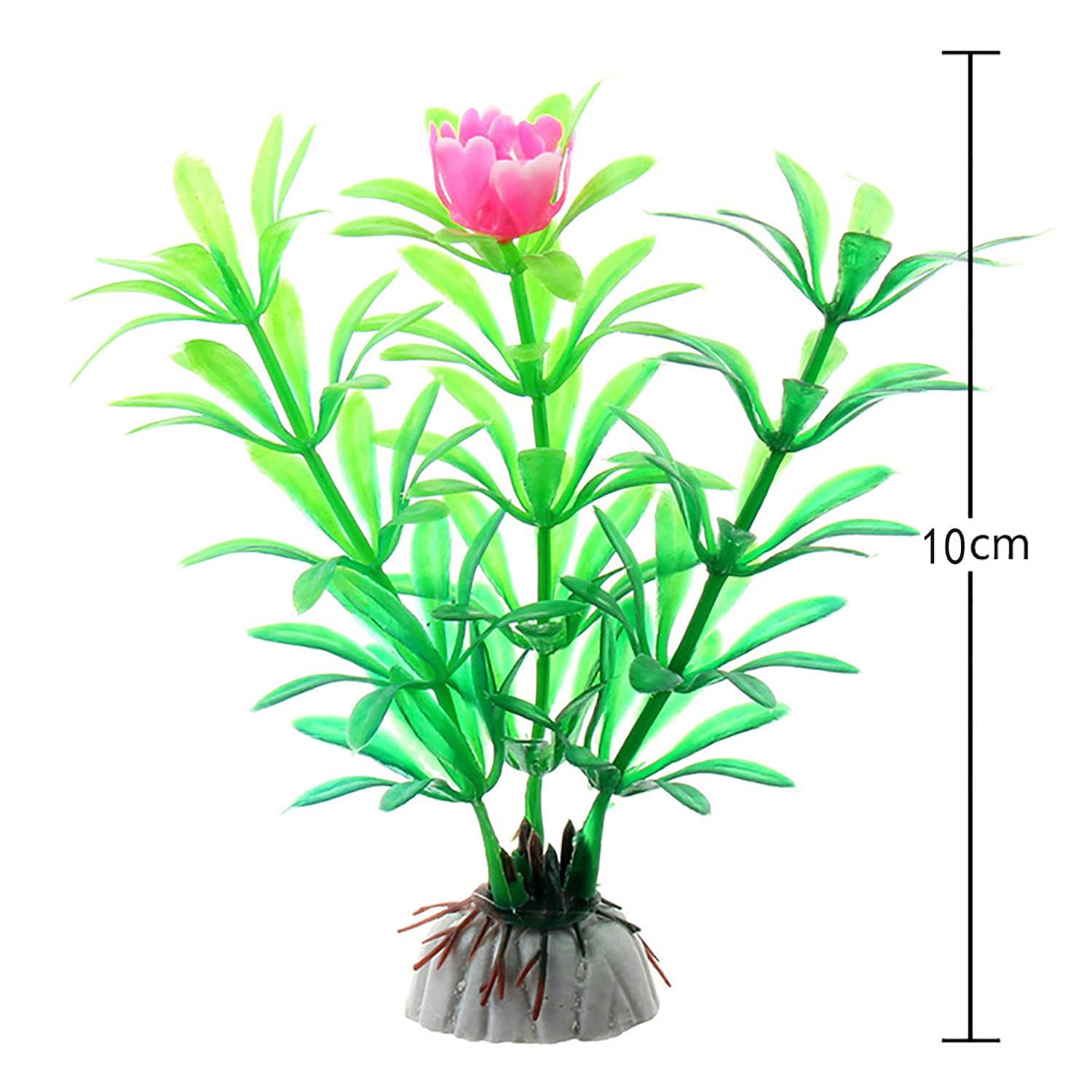 OrgMemory artificial aquarium plants 5-inch tall greens provide layered height in freshwater tanks.