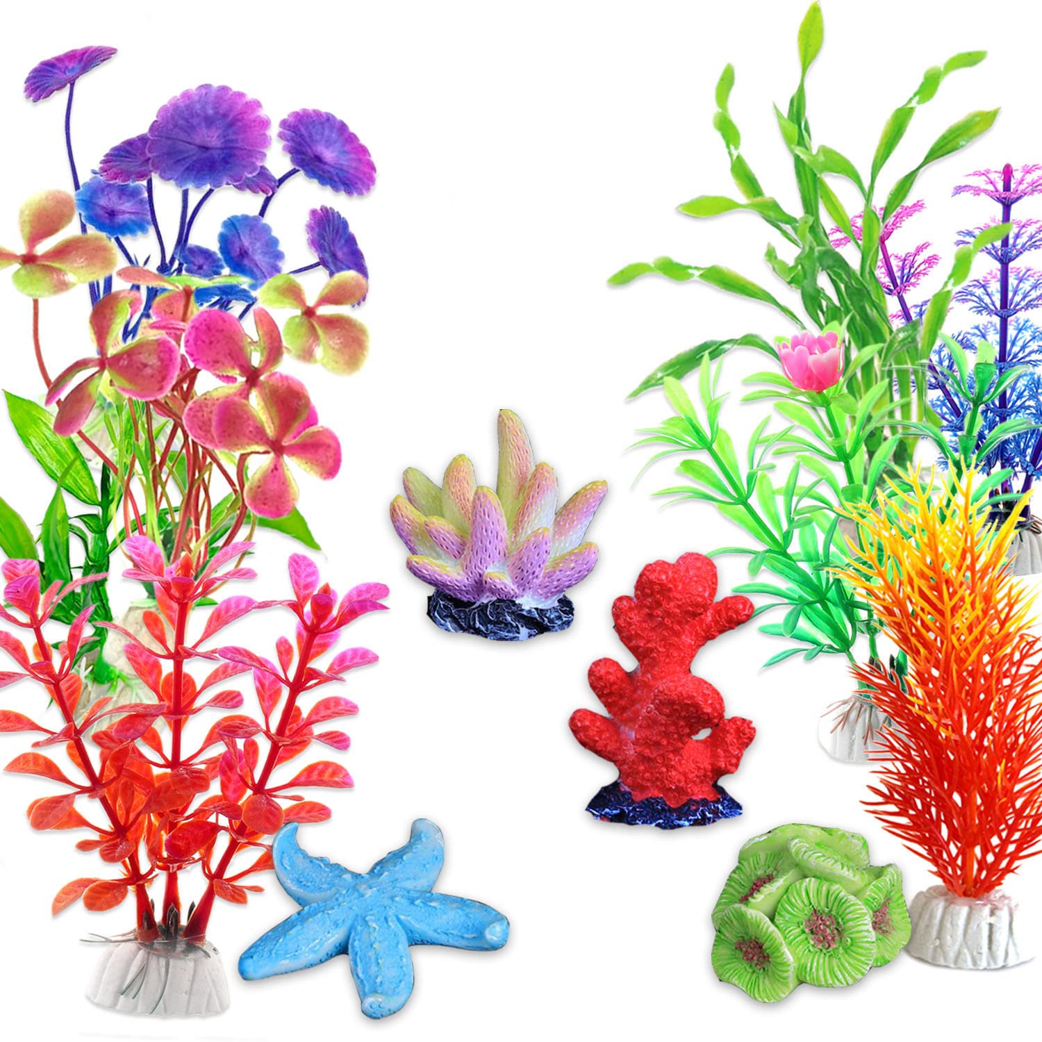 OrgMemory artificial aquarium plants in-tank display adds natural ambiance and visual depth.