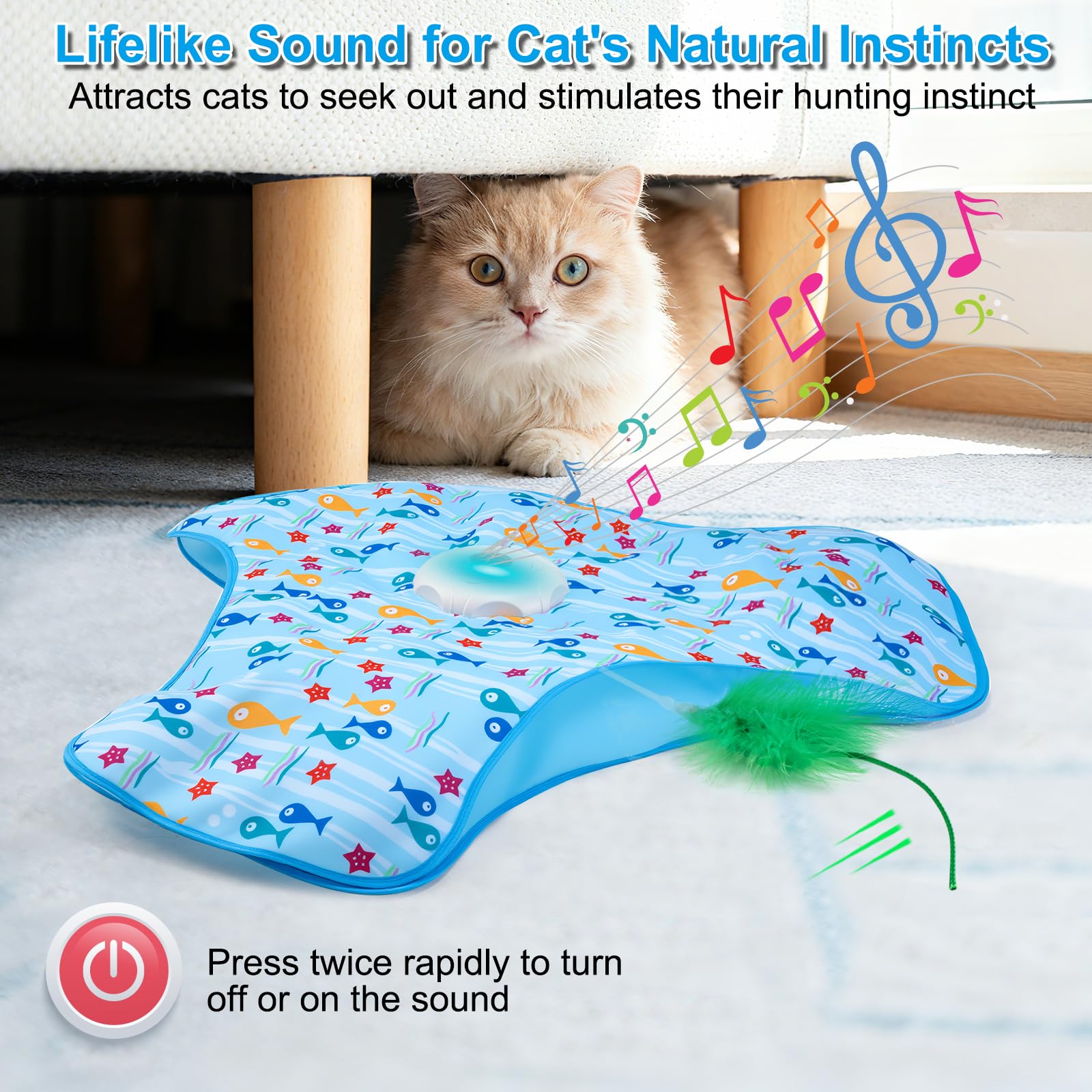 ORHOMELIFE interactive cat toy silent chirps enhance stealthy hunting play.