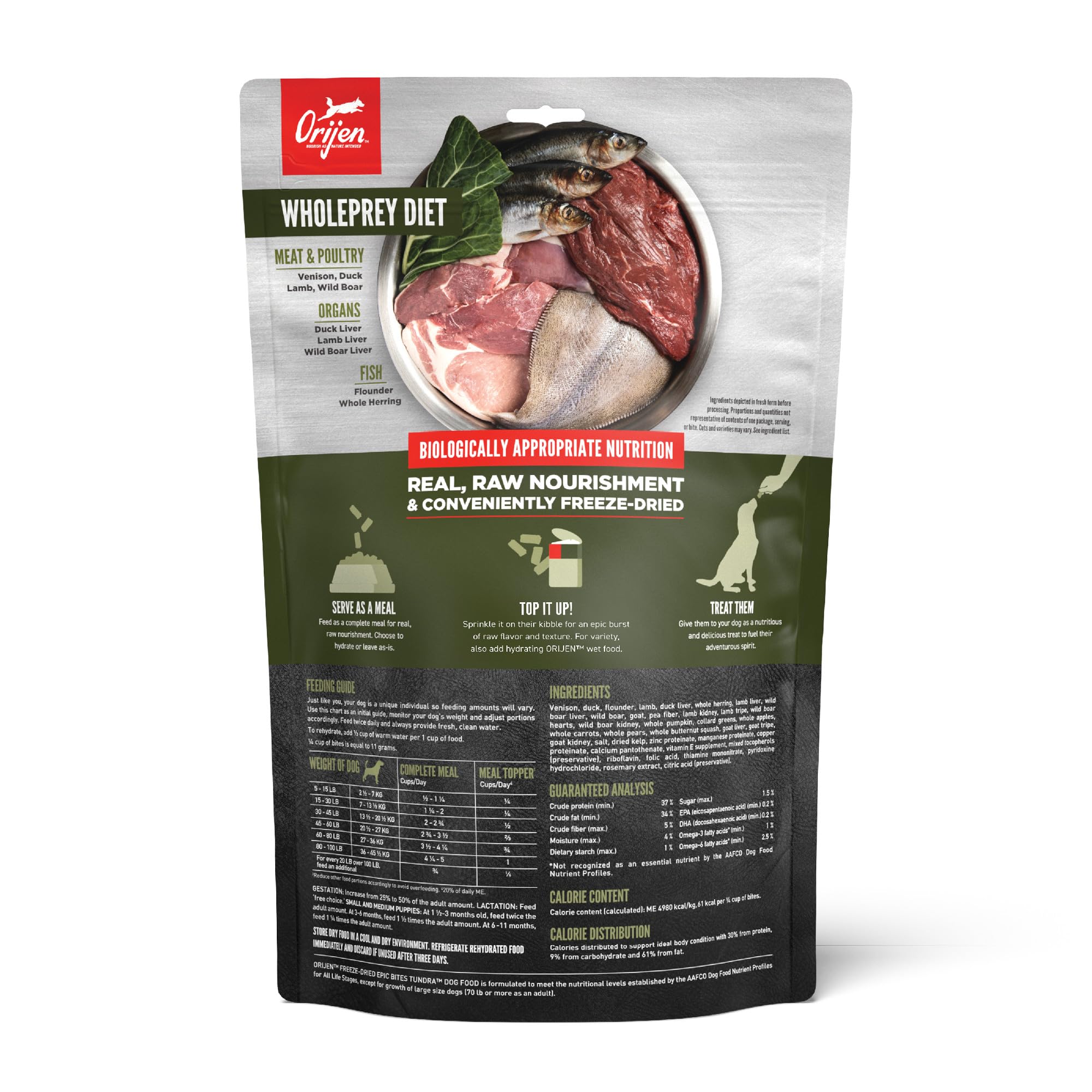 ORIJEN Epic Bites freeze-dried texture close-up highlights meaty crunch and enticing flavor