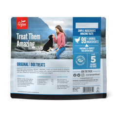 ORIJEN high-protein dog treats close-up highlighting quality ingredients for natural rewards