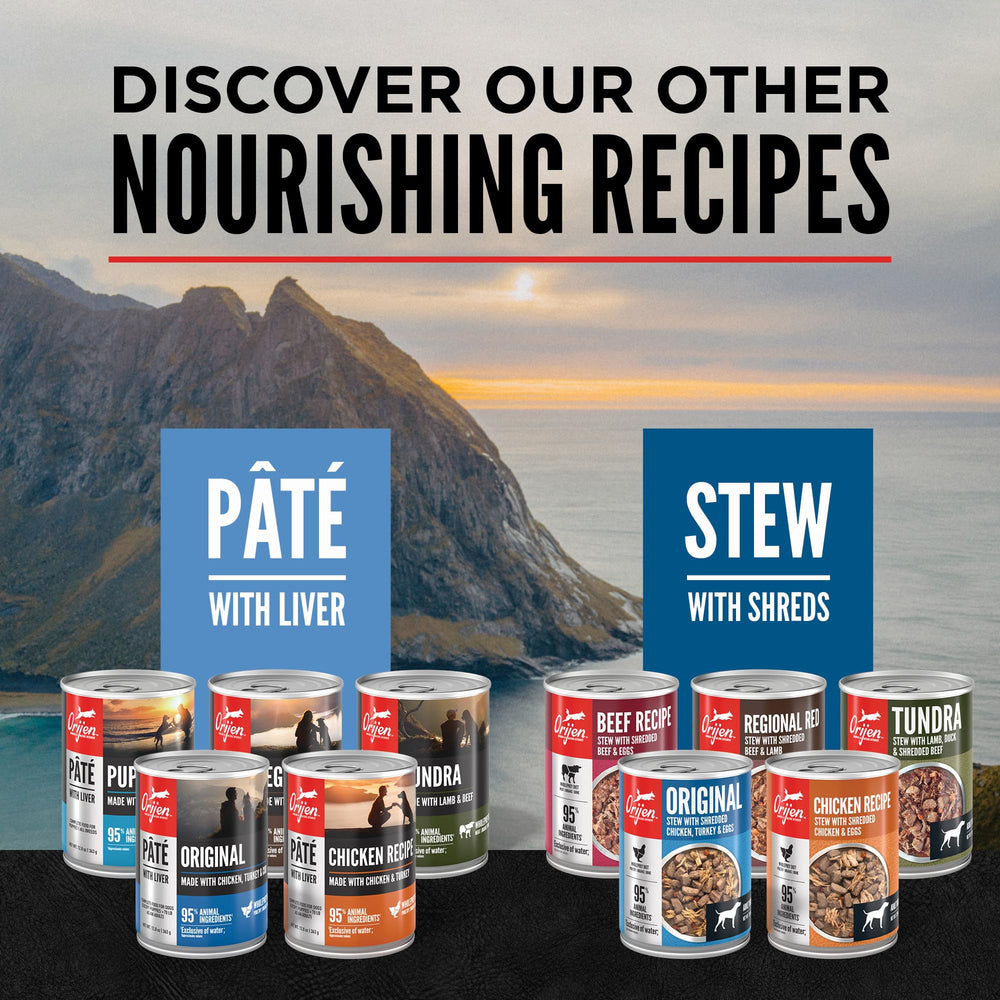 Orijen Original Stew fresh ingredients image shows refrigerated delivery for freshness.