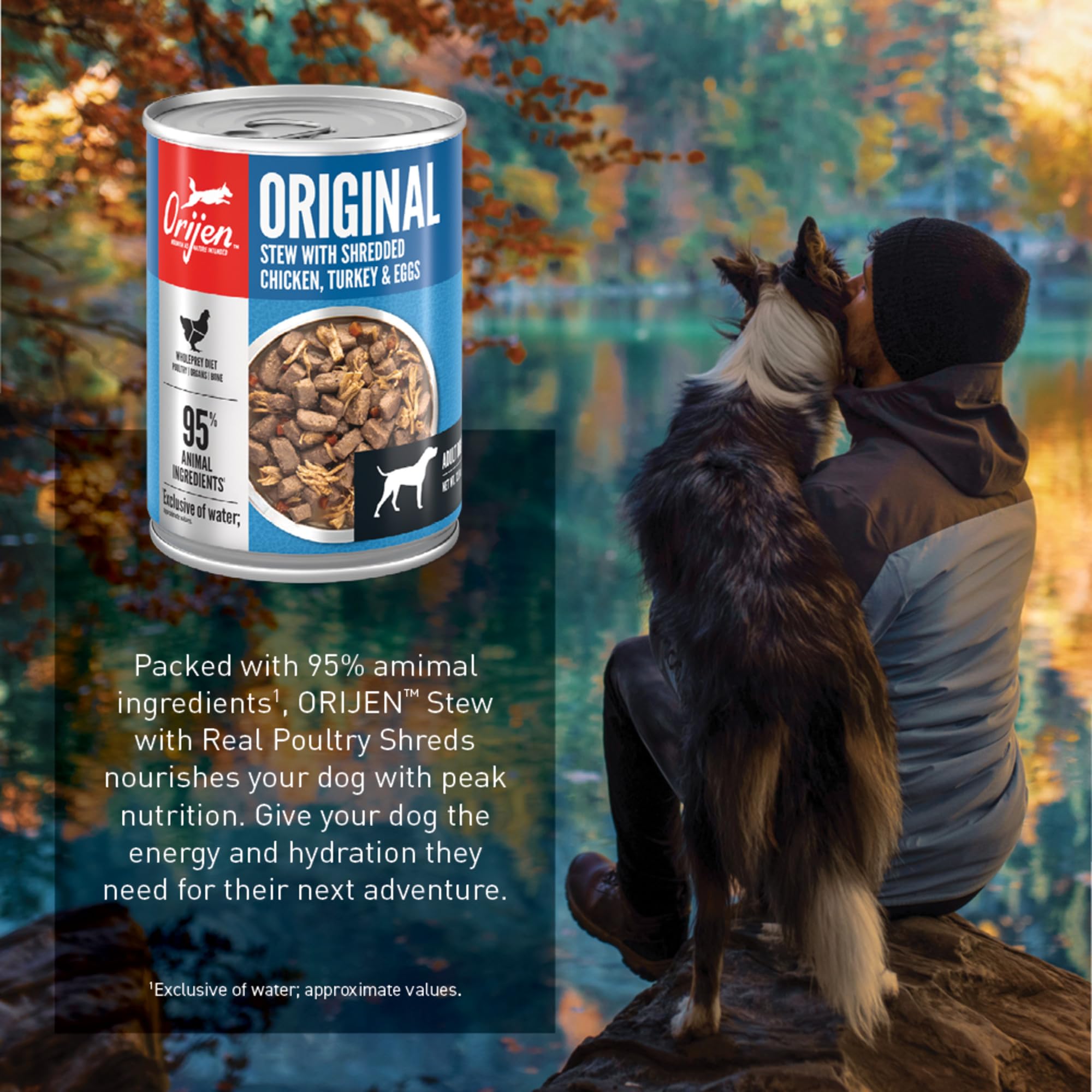 Orijen Original Stew frozen ingredients image highlights safe-to-use raw components.