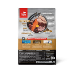 ORIJEN Puppy first-five-ingredients list highlights fresh chicken and salmon.