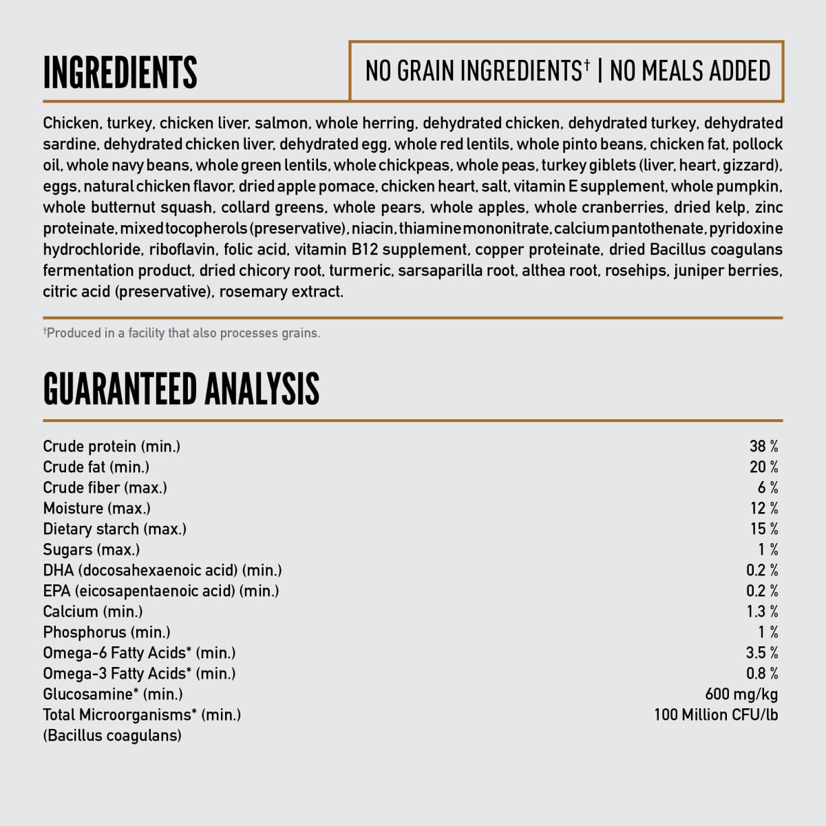 ORIJEN Puppy fresh ingredients refrigerated, raw ingredients frozen ensure freshness.