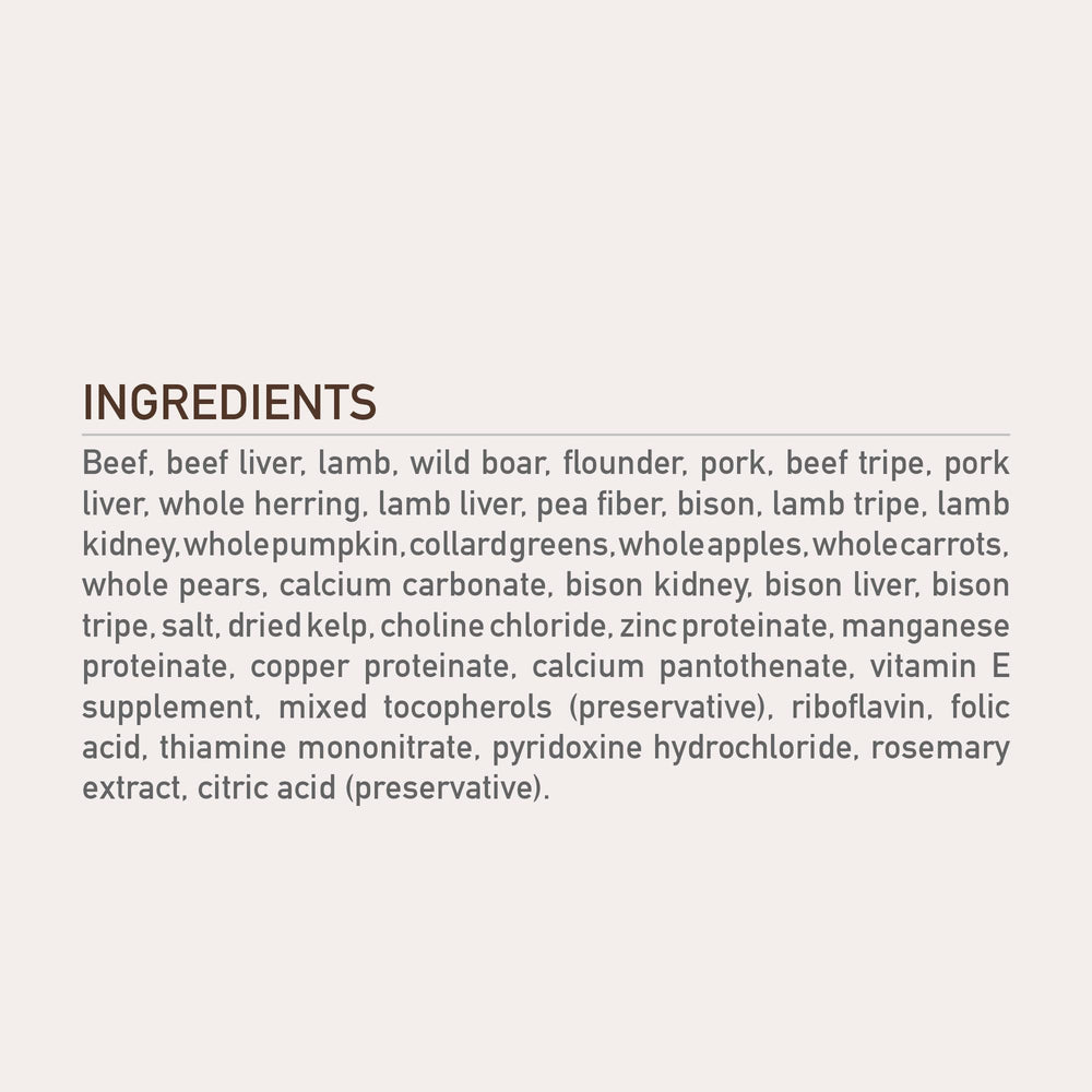 ORIJEN WholePrey bones and organs in Regional Red medallions provide balanced nutrients.
