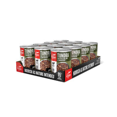 ORIJEN Real Meat Shreds Tundra Stew packaging highlights premium ingredients and hydration potential.