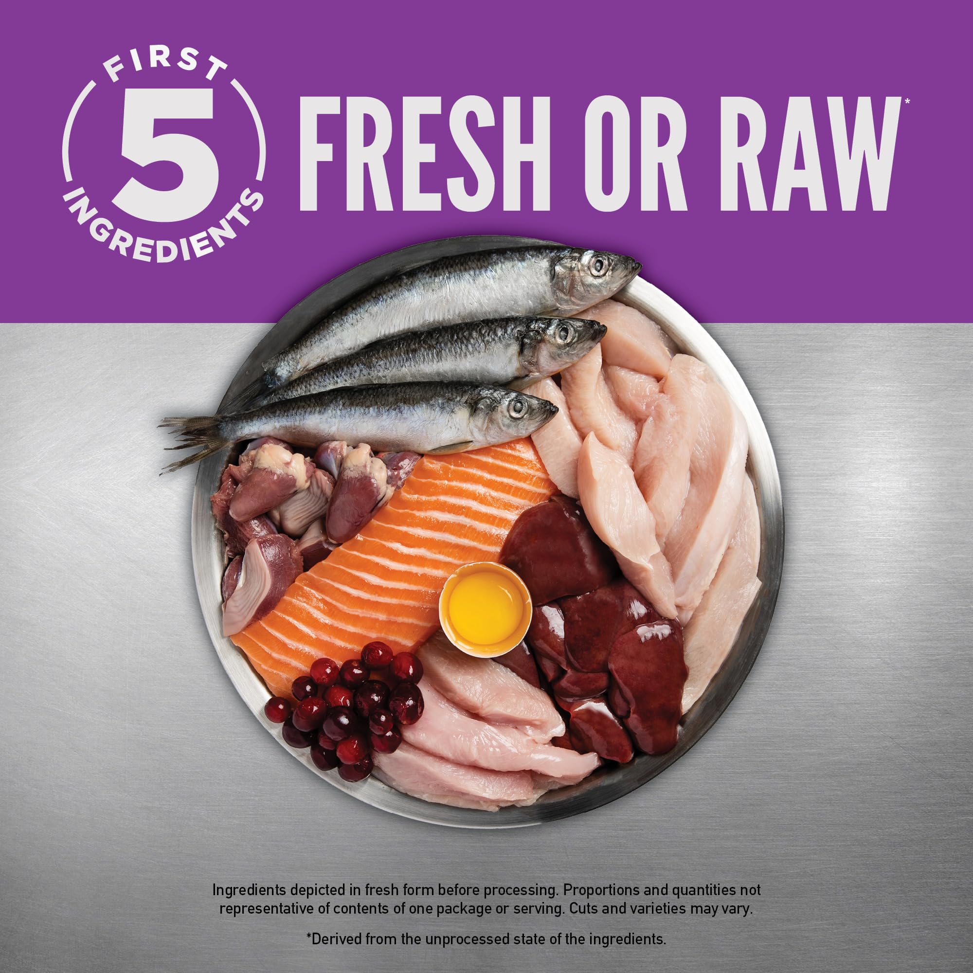 ORIJEN wild-caught salmon and rabbit image signals high-protein prey-inspired nutrition.