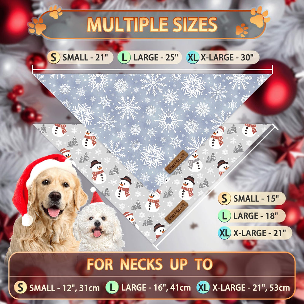 ORITASY Christmas Snowman Bandana XL back view shows reversible design for two looks.