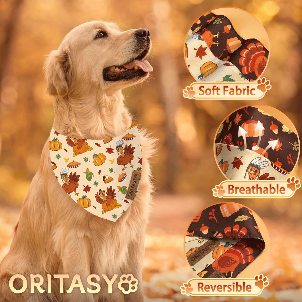 Oritasy pet bandana folded-detail shows easy-wear styling.