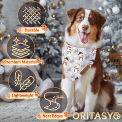 ORITASY Premium fabric dog bandana XL for soft comfort during walks and holidays.