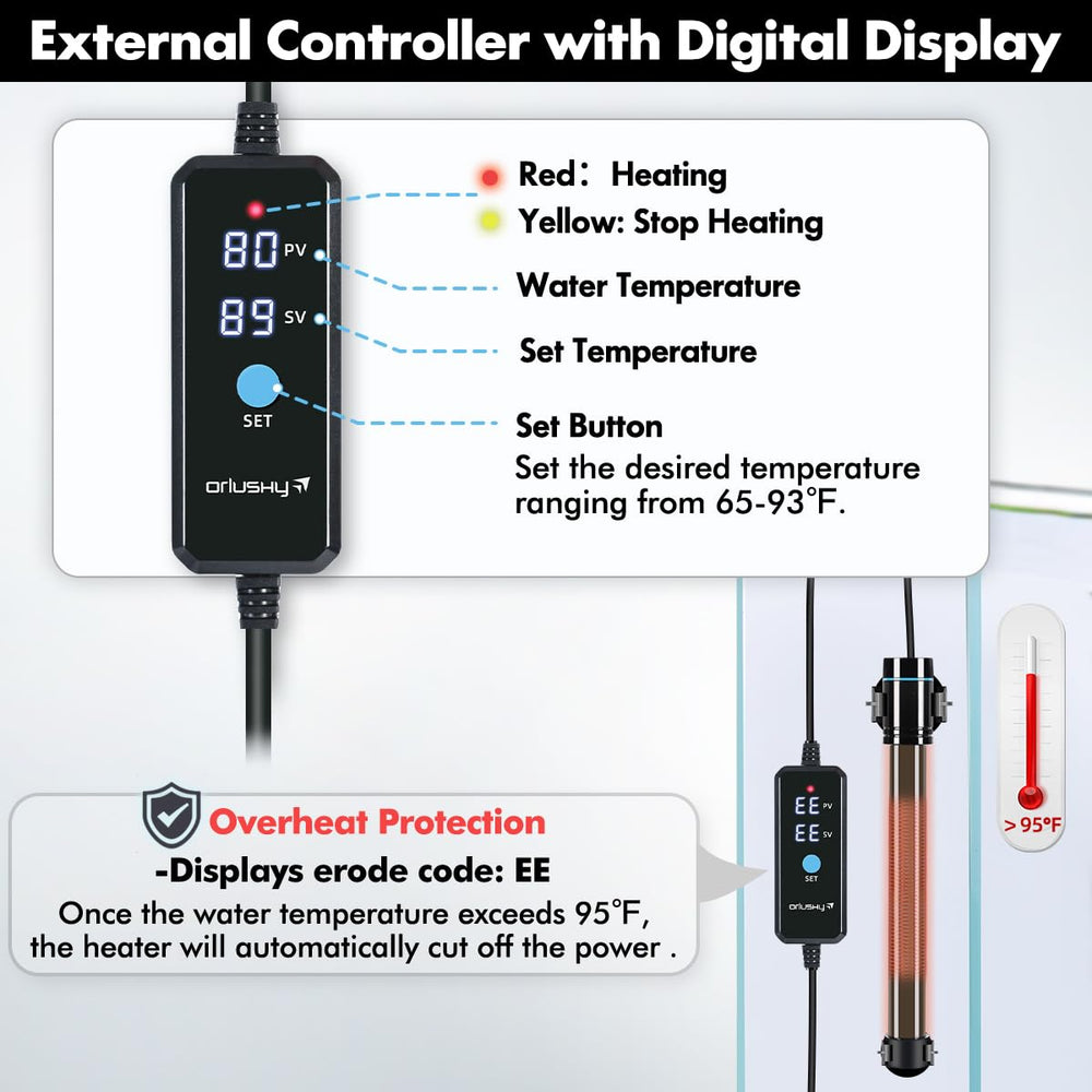 Orlushy 300W external controller with LED display enabling precise temp adjustments