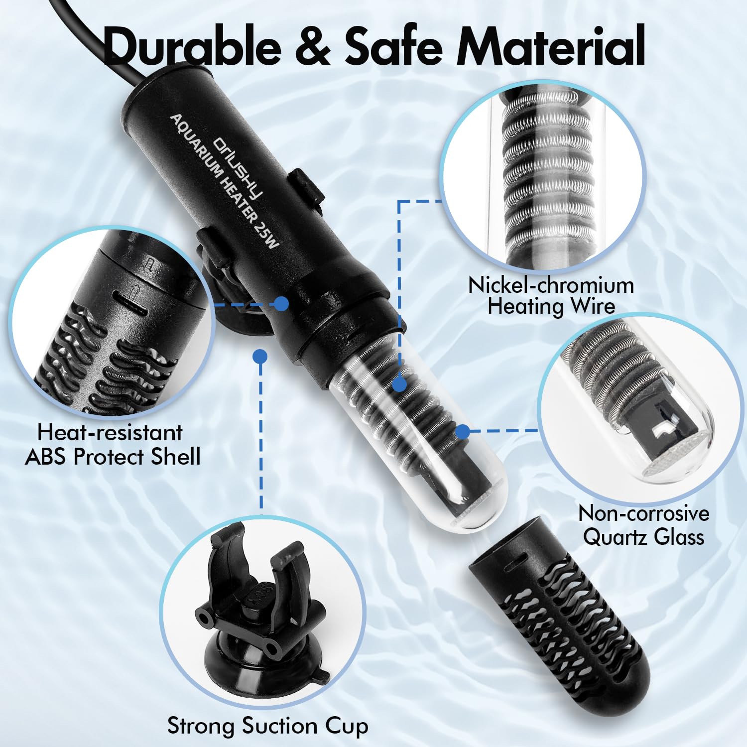 Orlushy heater with durable ABS outer shell resists deformation