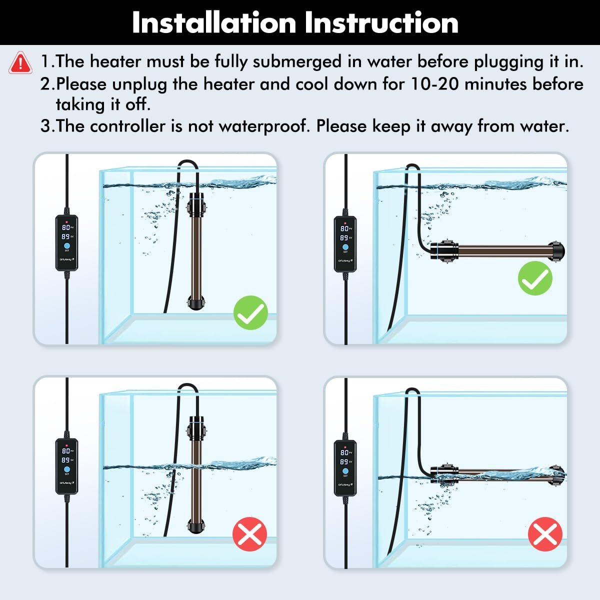 Orlushy external control enables hands-free temperature adjustment.