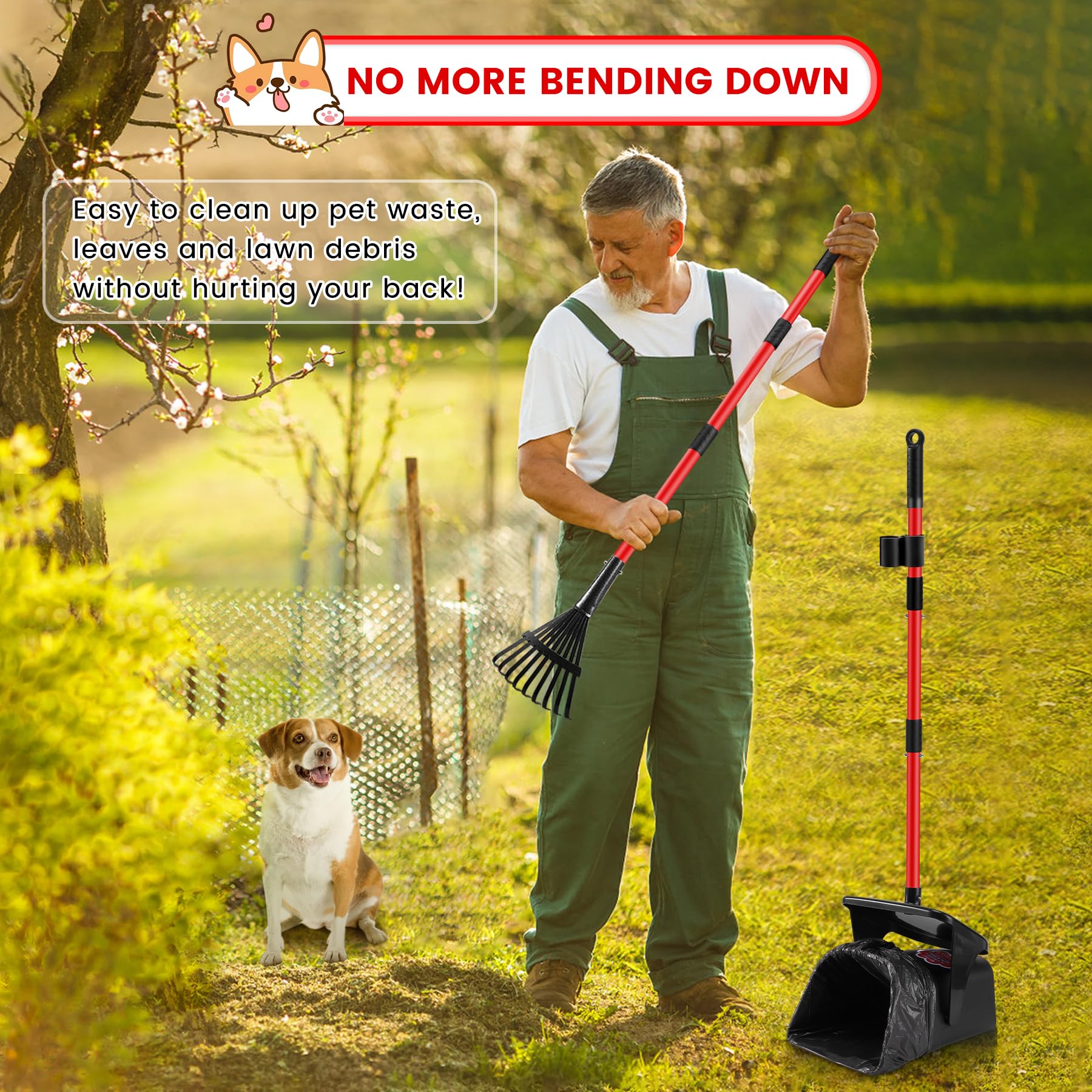 Ormalla durable-plastic-bin-and-9-tooth-rake resist wear over time.