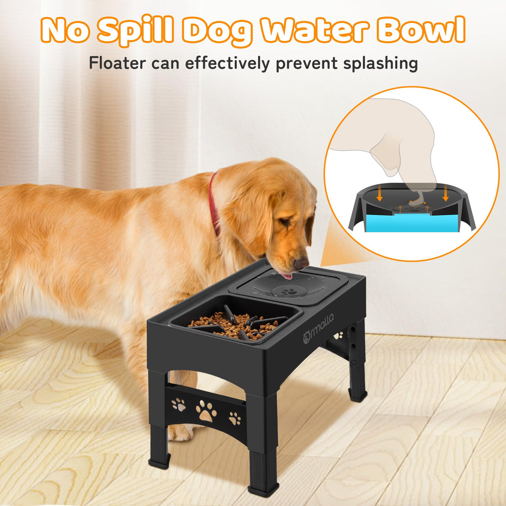 Ormalla elevated slow-feeder at 11-7 inch height helps tall breeds eat without strain.