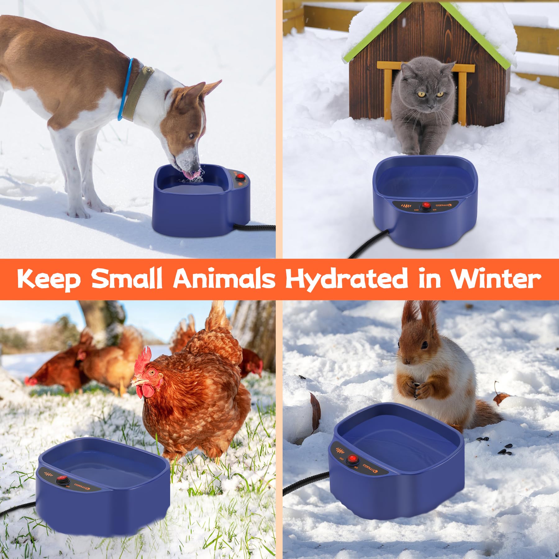 Ormalla heated bowl 96oz capacity supports multiple pets with fewer refills