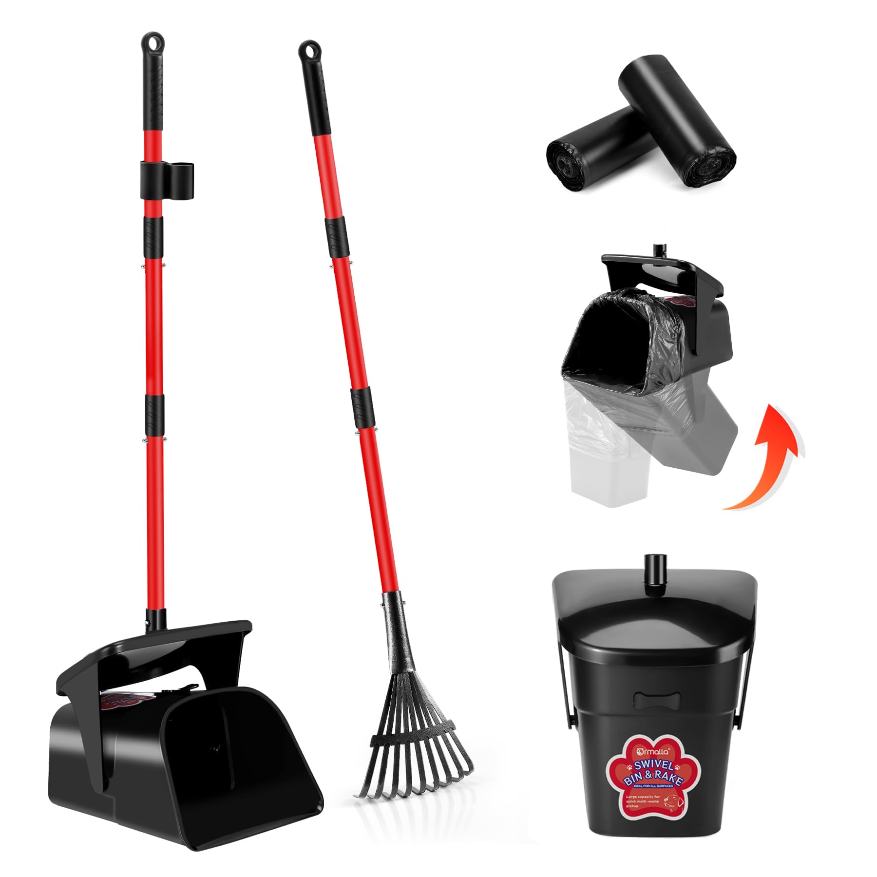 Ormalla pooper scooper swivel bin lid keeps odors contained for tidy yards.