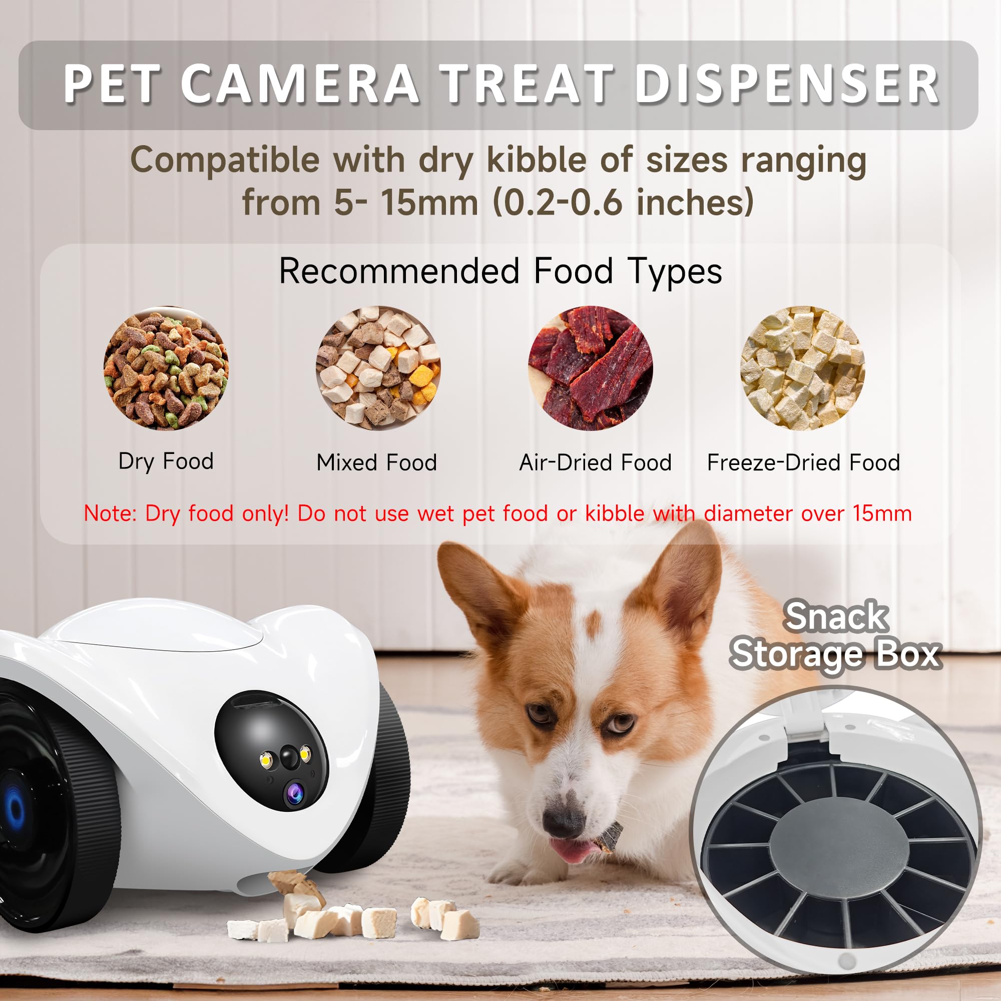 OROMVO movable wheels enable 360 degree roaming to track pets.