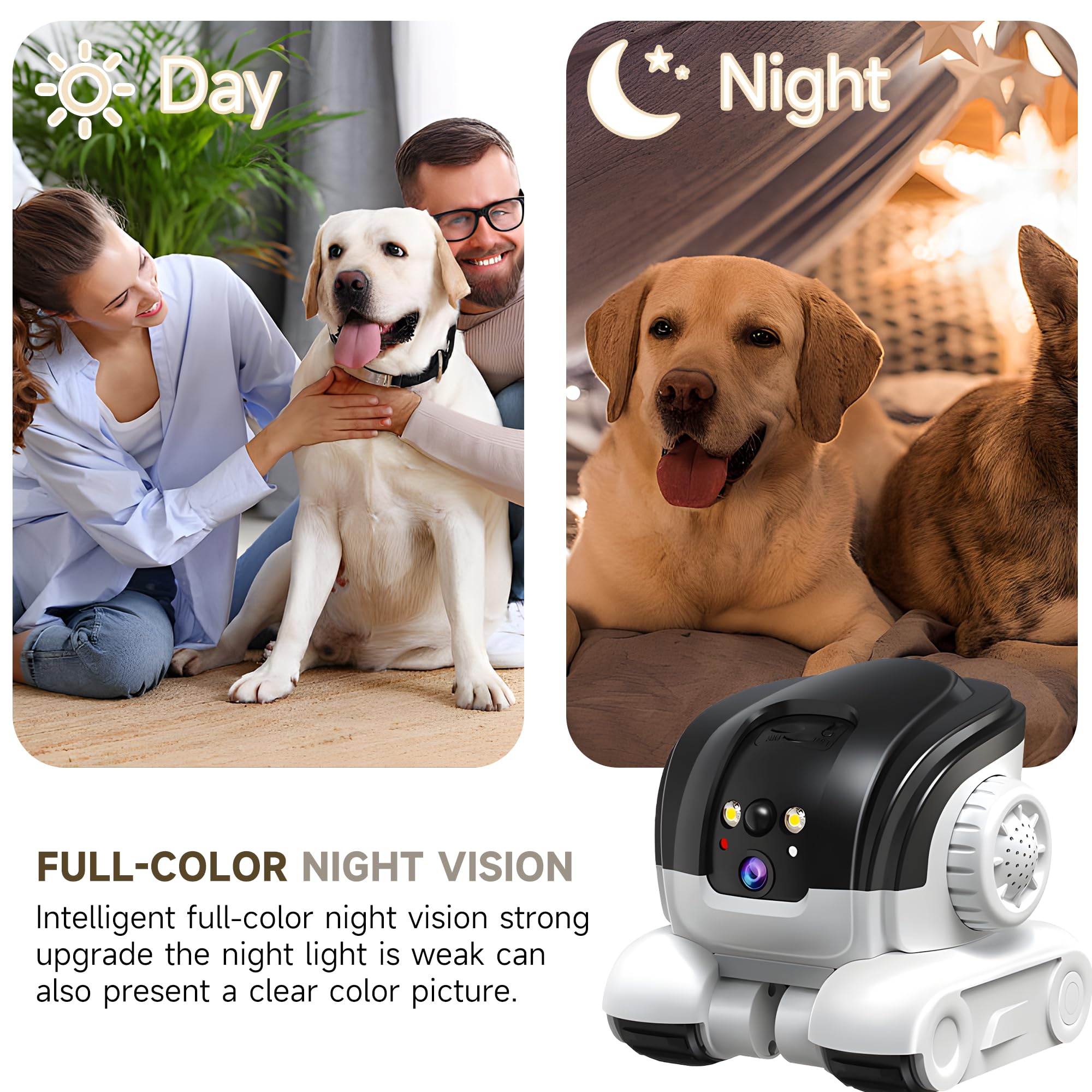 OROMVO Pet Camera laser-play mode engages pets remotely for interactive fun.