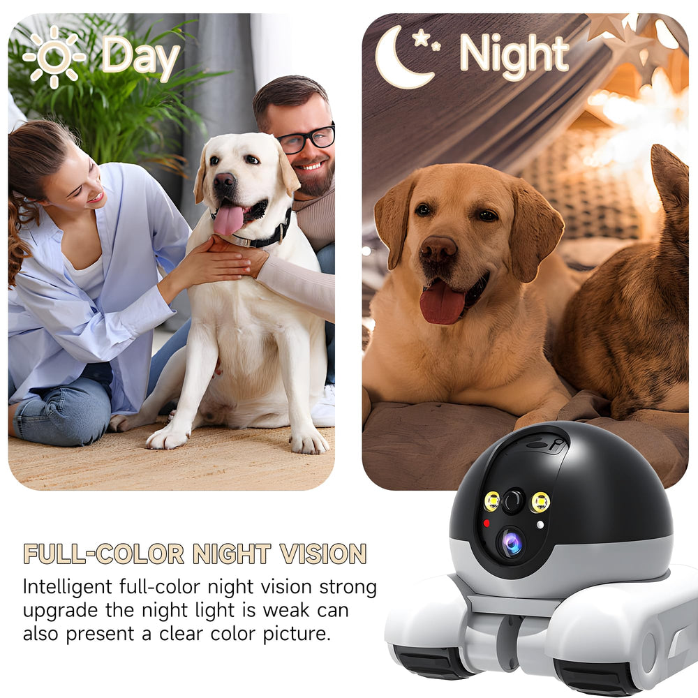 OROMVO Pet Camera two-way-talk image emphasizes real-time voice communication with pets