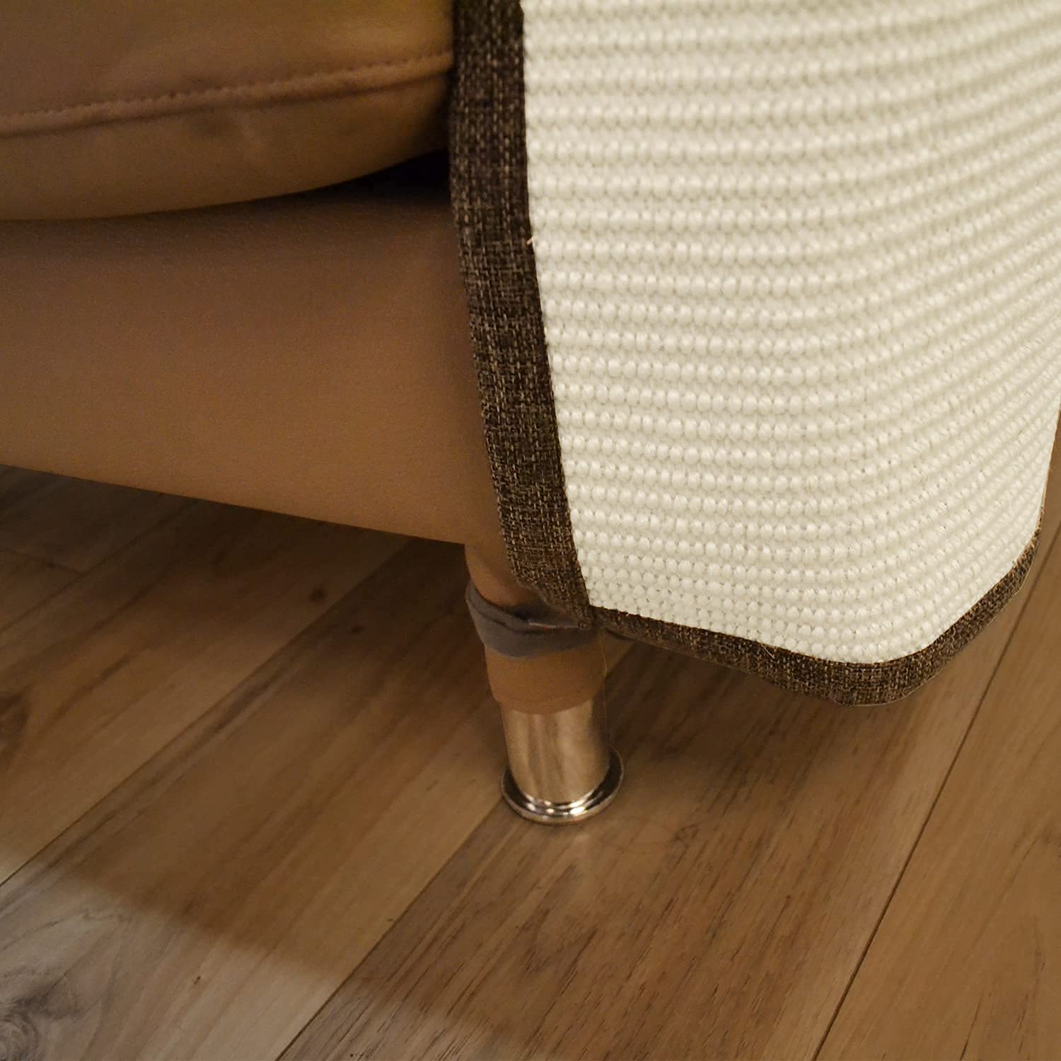 Brown-toned fabric protector blending with furniture and providing discreet protection